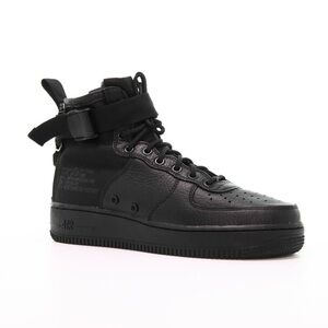 Nike Black Leather  SF Air Force 1 MID Triple Black Utility men’s 10.5 917753